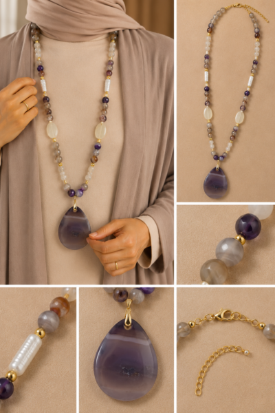 Ocean Mist Agate Necklace