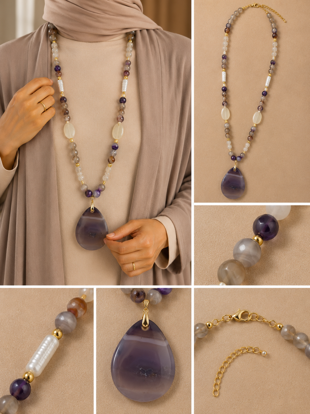 Ocean Mist Agate Necklace