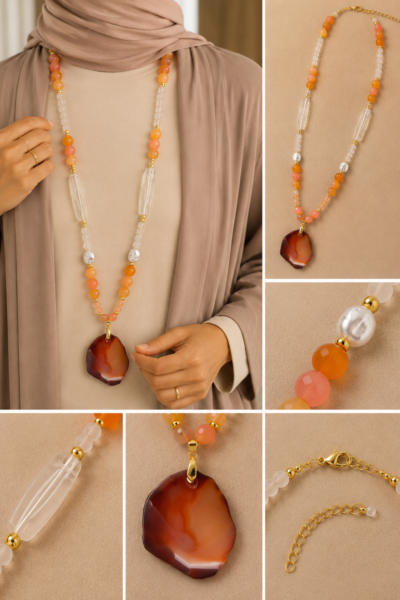 Sunset Glow Agate Necklace