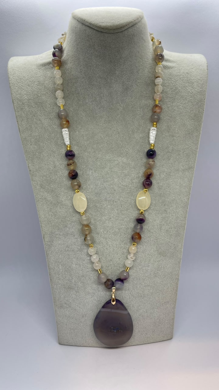 Ocean Mist Agate Necklace
