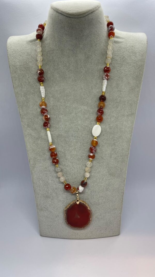 Amber Sunset Agate Necklace - Image 2