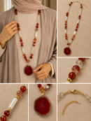 Amber Sunset Agate Necklace