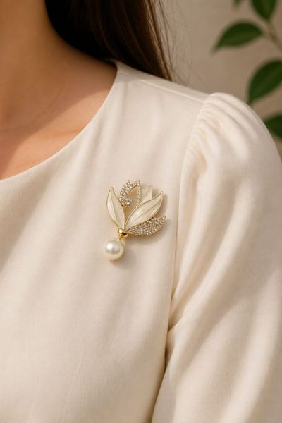 Lotus Flower Brooch Pin