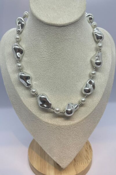 Silver Acrylic Necklace