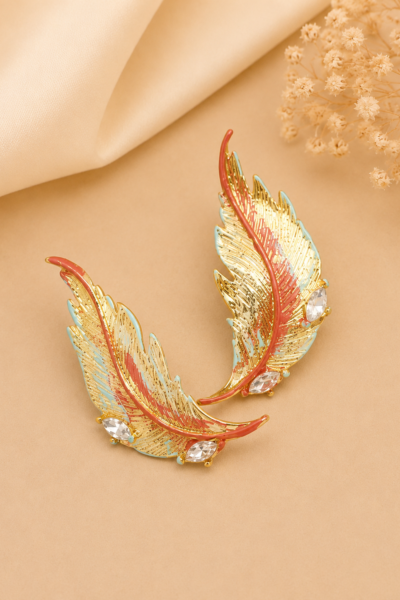 Celestial Feather Statement Earrings