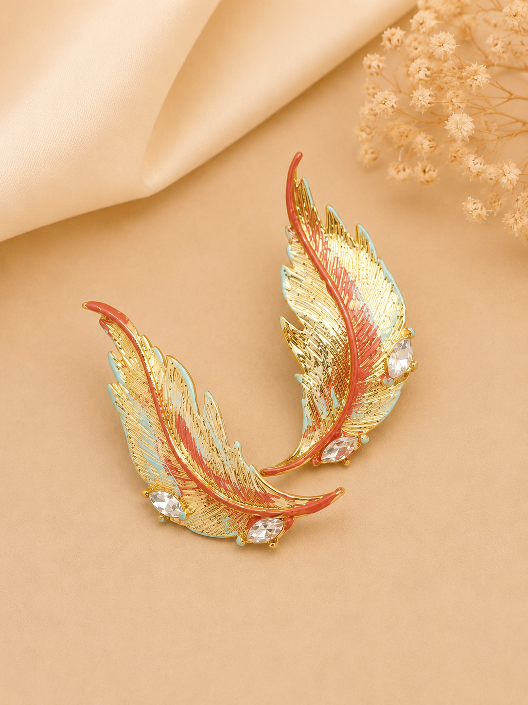 Celestial Feather Statement Earrings