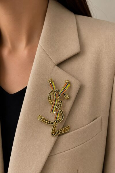 Luxury-Inspired YSL Style Brooch Pin