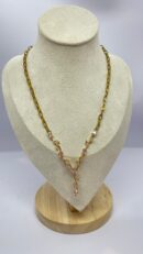 Pink Blossom Zircon Stainless Steel Necklace