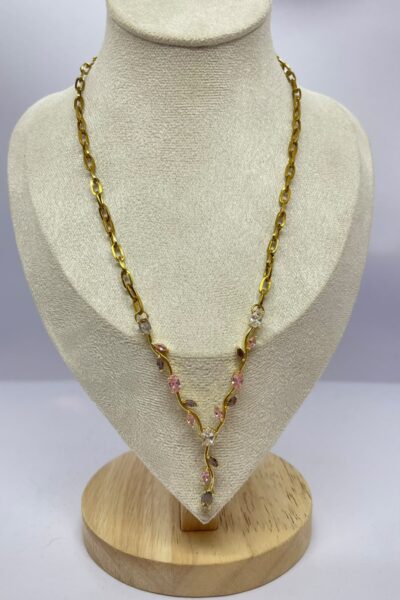 Blossom Zircon Stainless Steel Necklace