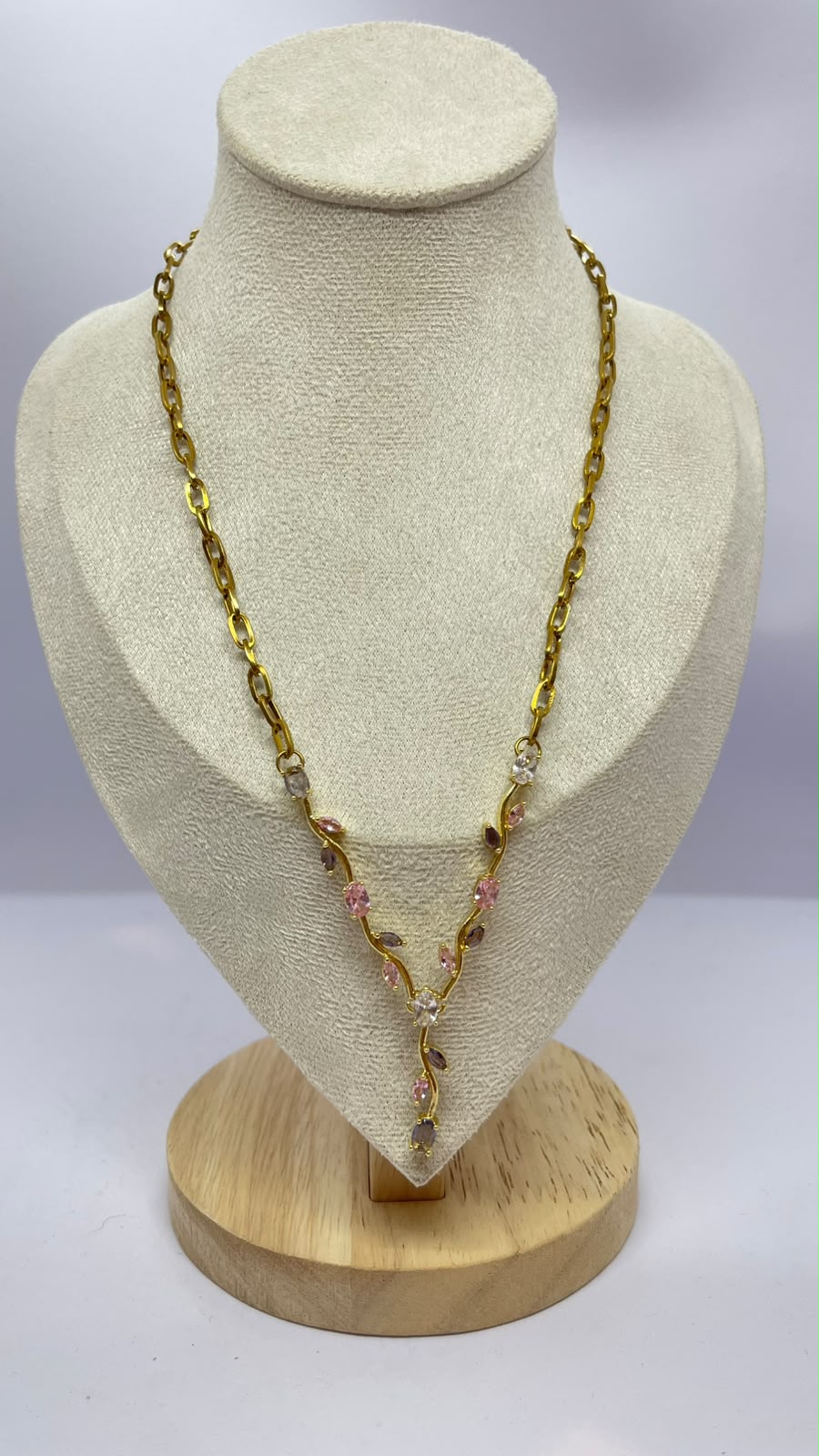 Blossom Zircon Stainless Steel Necklace