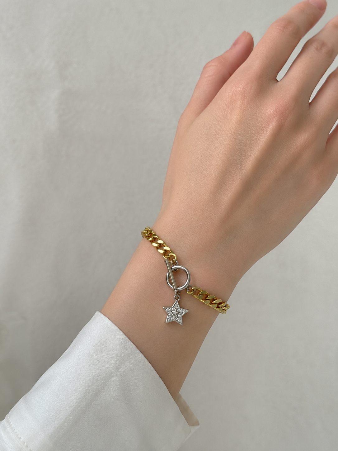 Stainless Steel Star Zircon Bracelet