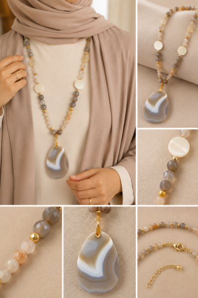 Handmade Natural Agate Necklace