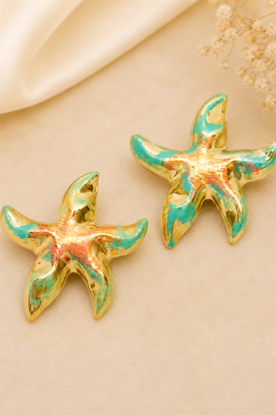 Gold Plated Starfish Earrings