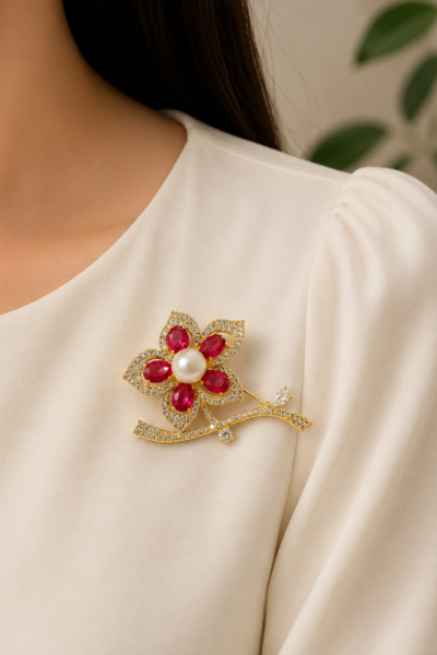 Vintage Rose Brooch Pin