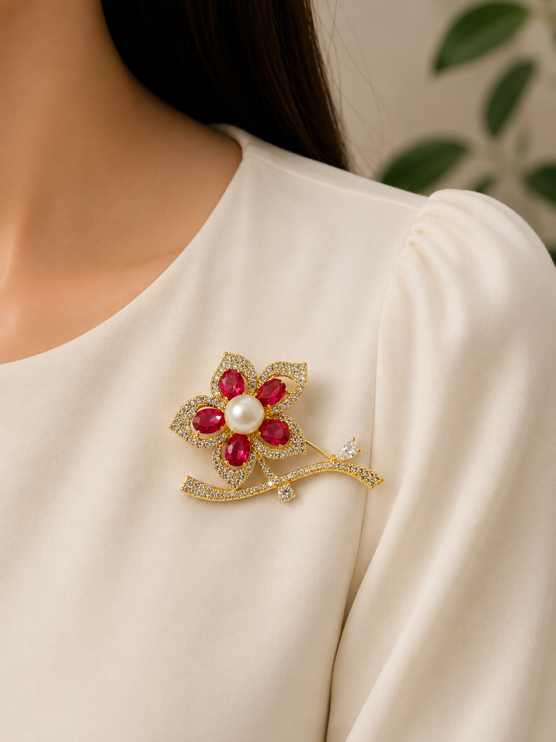 Vintage Rose Brooch Pin