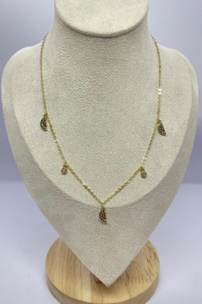 Watermelon Slice Stainless Steel Necklace