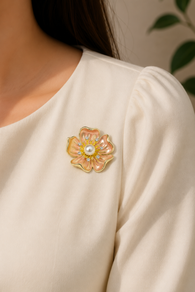 Pearl Blossom Floral Brooch