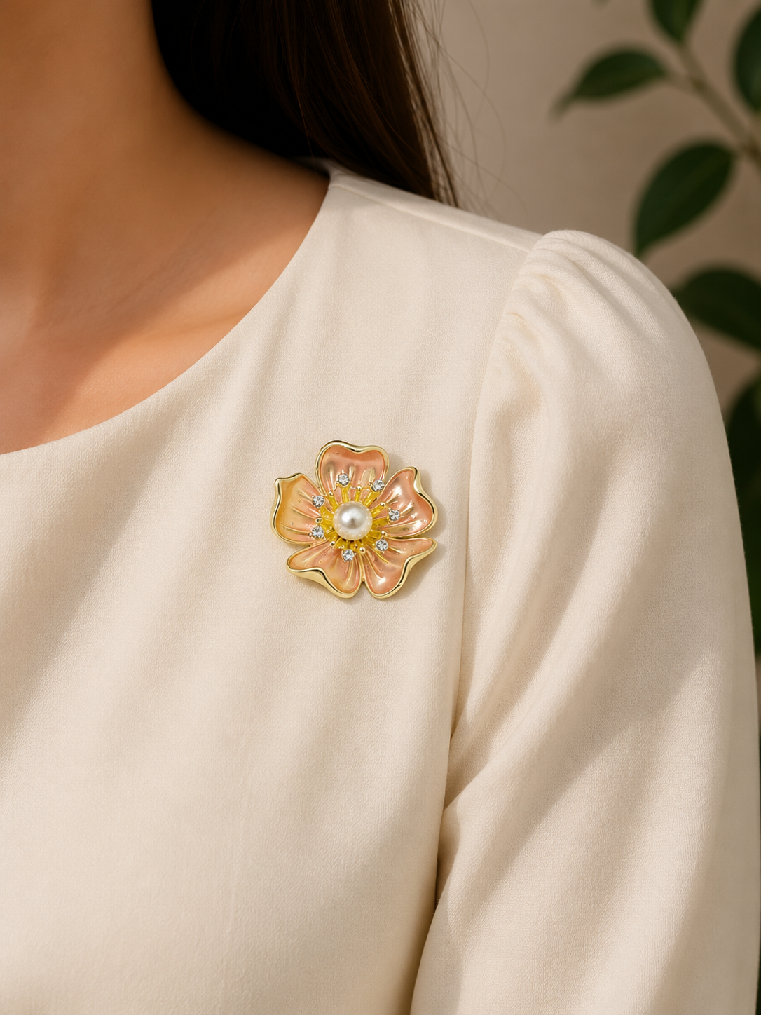 Pearl Blossom Floral Brooch