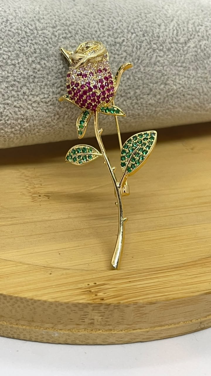 Elegant Rose Brooch Pin