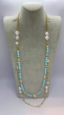 Handmade Turquoise & Baroque Pearl Necklace