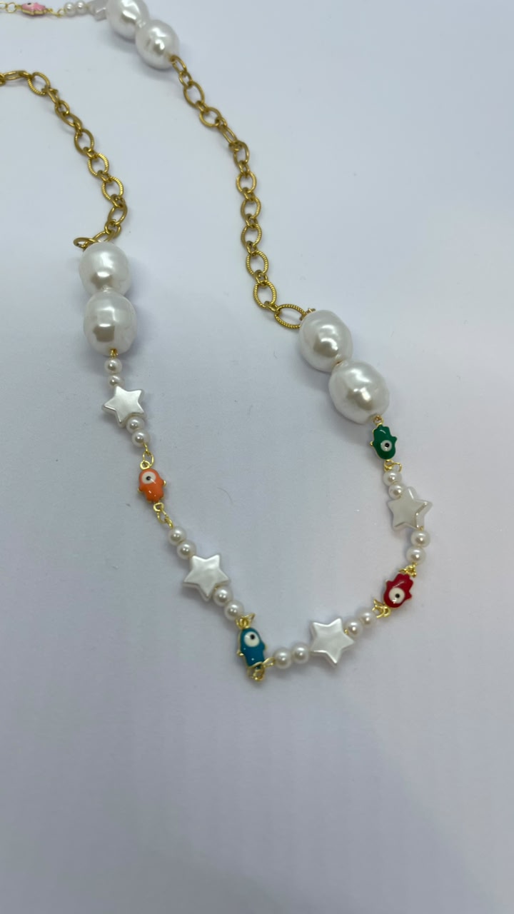 Handmade Colorful & Baroque Pearl Long Necklace - Image 2