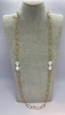 Handmade Stainless with Baroque Pearl Long Necklace
