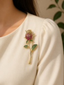 Elegant Rose Brooch Pin