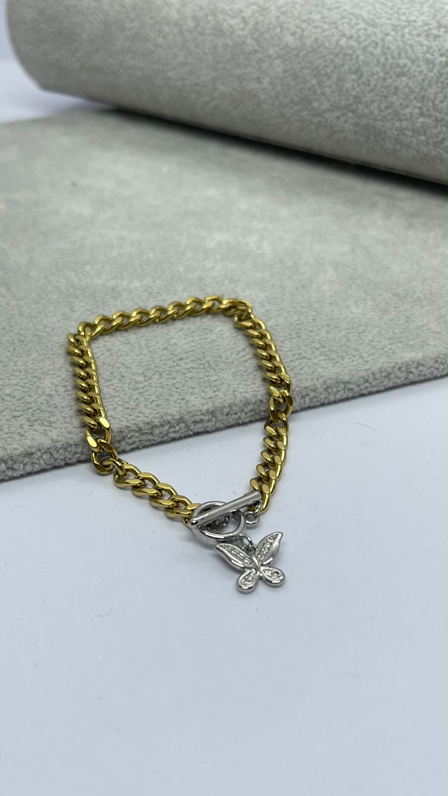 Stainless Steel Butterfly Zircon Bracelet