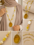 Handmade Yellow Agate Stone Necklace