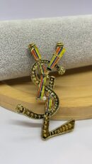 Luxury-Inspired YSL Style Brooch Pin