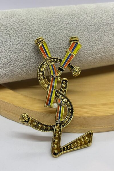 Luxury-Inspired YSL Style Brooch Pin
