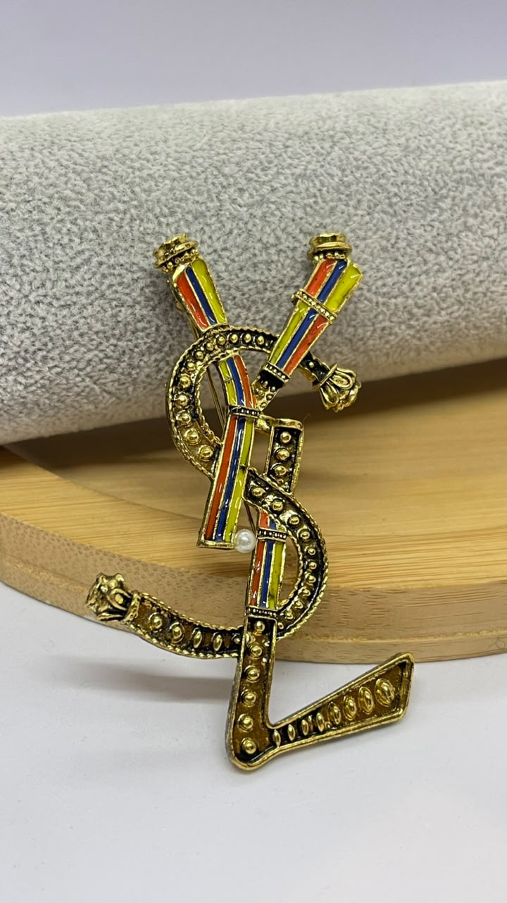 Luxury-Inspired YSL Style Brooch Pin