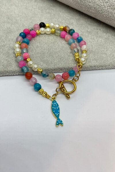 Handmade Colorful Bracelet with Fish Charm
