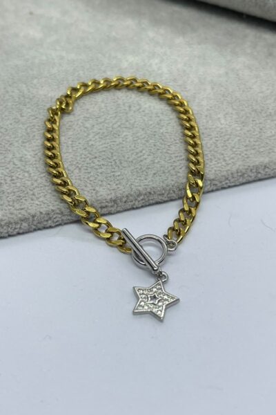 Stainless Steel Star Zircon Bracelet