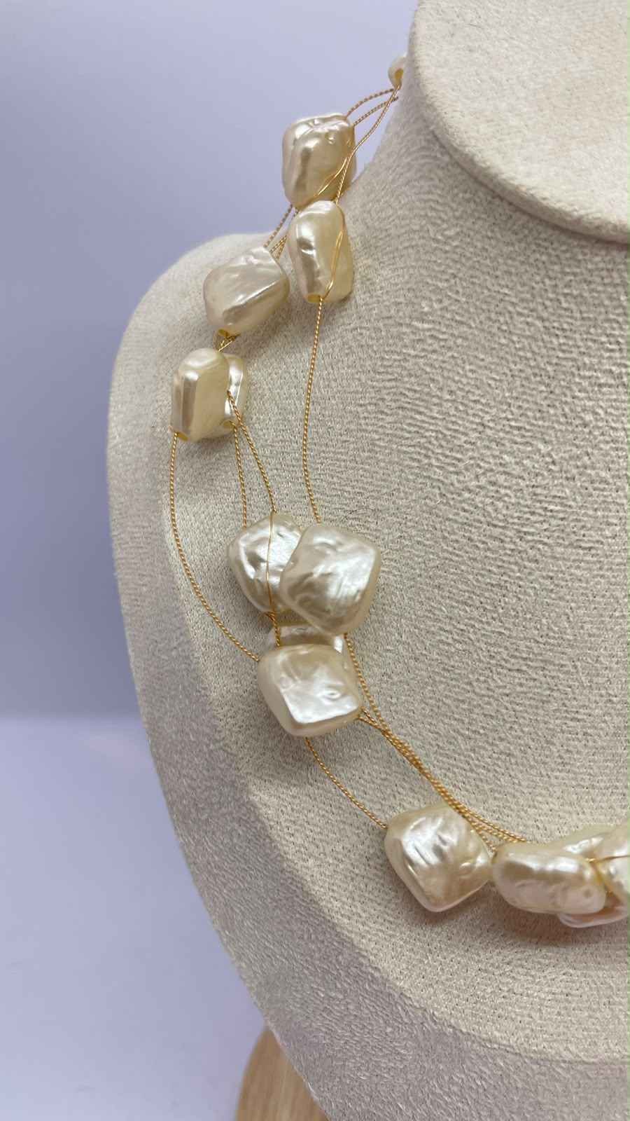 Pearl Cascade Statement Necklace - Image 2