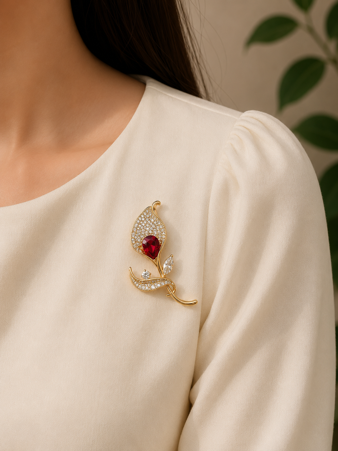 Blooming Rose Brooch Pin